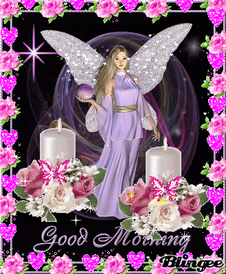 Good Morning Angel With Beautiful Flowers Gif