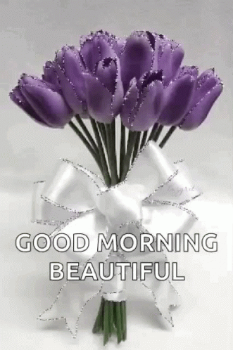 Good Morning Beautiful Flower Glitter Gif