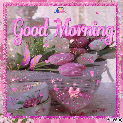Good Morning Glitter With Birds Chirping Gif