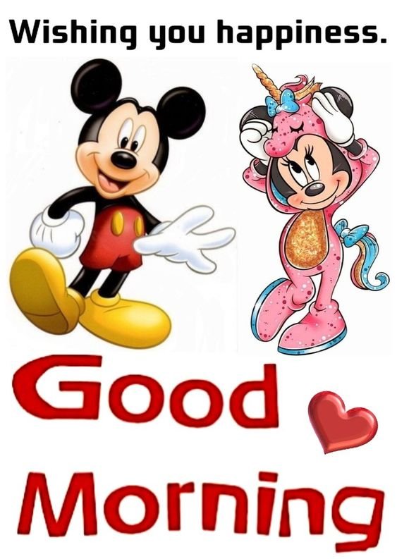 Greeting Good Morning Mickey Mouse Wishing You Happiness